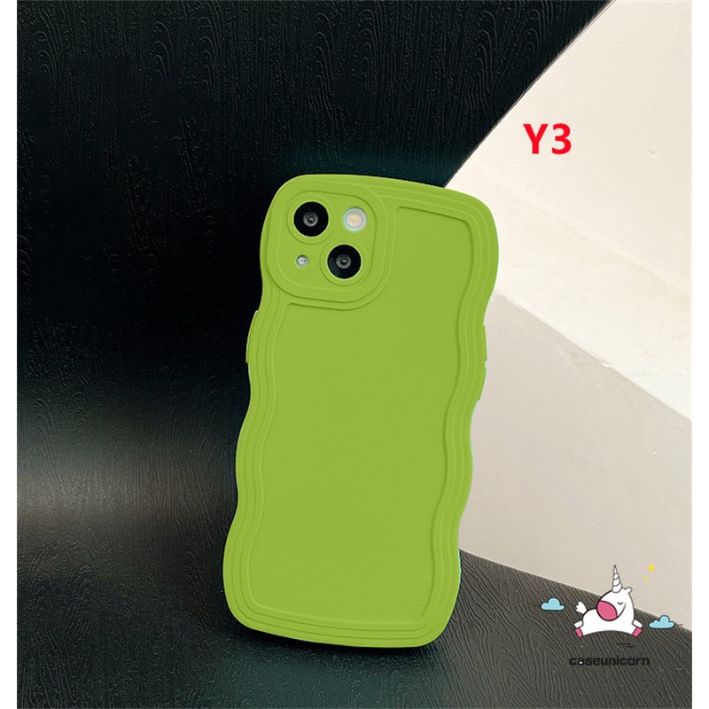 Luxury Simple Case Samsung A04 A04s A14 A50s A12 A13 A04E A03 A50 A03s A53 A02s A32 A52 A51 A52s A20s A21s A22 A23 A20 A11 A30s A31 A30 A33 Shockproof Warna Solid Wave Edge Cover