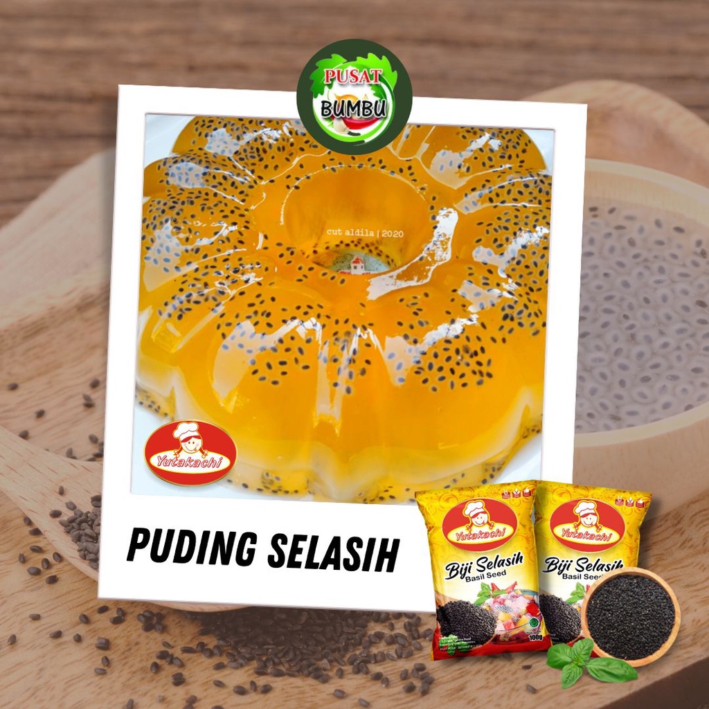 Biji Selasih Kemasan Renteng 100gr x 10pcs / Selasih Super 1Kg Yutakachi / Basil Seed / Pusat Bumbu