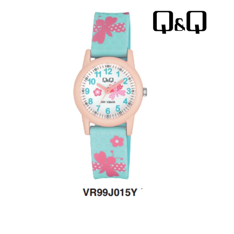 Q&amp;Q QNQ QQ ORIGINAL RUBBER BAND VR99J011-020Y Ready Jam Tangan Anak Anti Air CHEERFULL STYLE