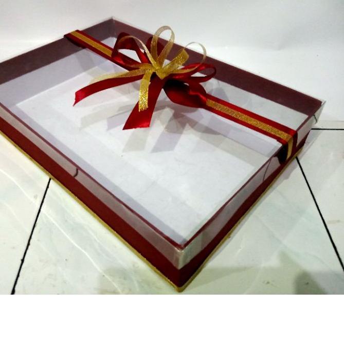 

Diskon✔️box/kotak hantaran untuk kue/jajanan ukuran 30*20*7 dg hiasan pita satin|RA1