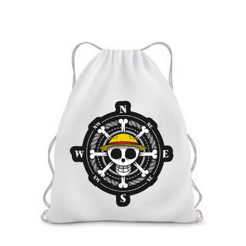 BISA CUSTOM SATUAN Stringbag ONE PIECE PRINTING Luffy sanji zoro nami tony chopper anime manga jepang merchandise Ransel serut drawstring tas olahraga