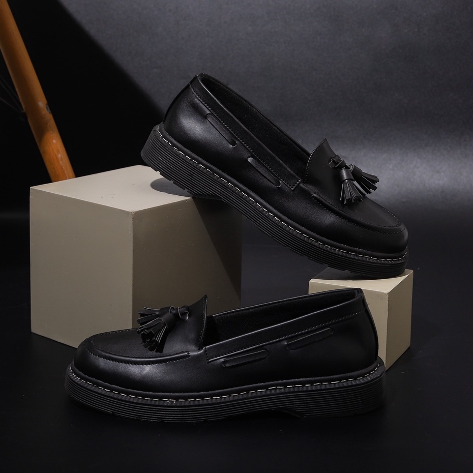 LEON BLACK |ManNeedMe x Lvnatica| Sepatu Loafers Pria Formal Kantor ORIGINAL