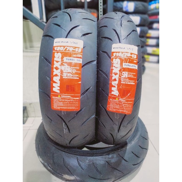 Sepasang ban NMAX depan belakang Maxxis Victra S98ST 130/70-13 & 110/70-13 Tubles