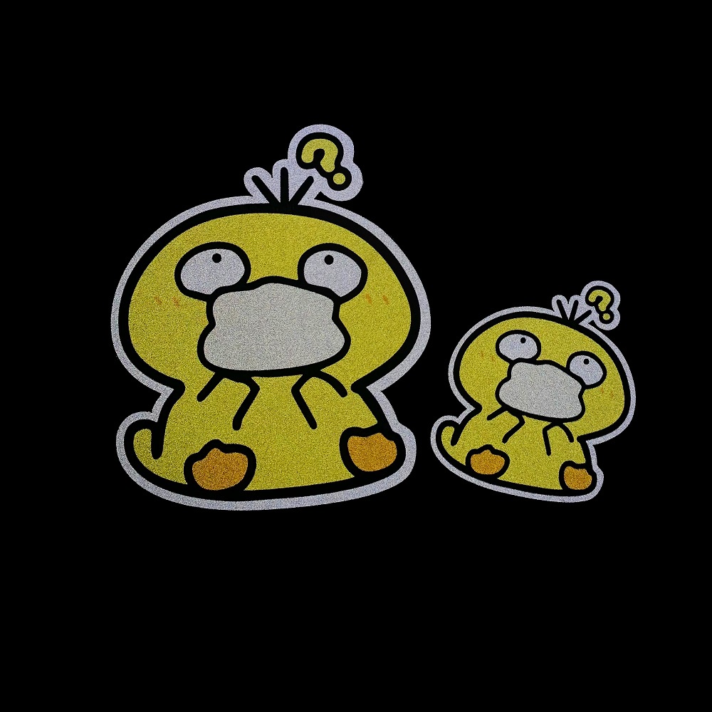 Pocket Monster Psyduck Reflektif Stiker Jendela Mobil Keraguan Bebek Bebek Motor Dekorasi Tubuh Helm Kecantikan Decal Untuk Vespa