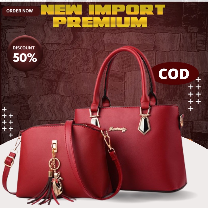FL10015 tas import  kerja kantor wanita kantoran slempang  kekinian branded dewasa korea handbag ter