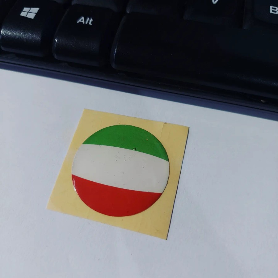 

Sticker Resin Timbul Itali Bulat Stiker Lentur 3D Flag Bendera italy