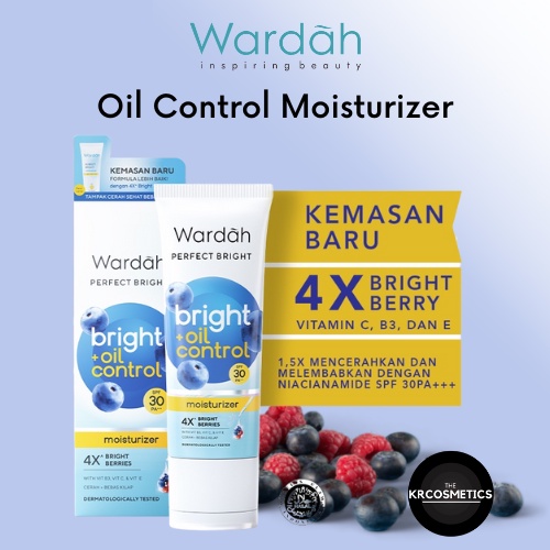 Wardah Perfect Bright Moisturizer Bright + Oil Control SPF 30 PA+++ 20 ml - Pelembab untuk Kulit Normal Cenderung Berminyak