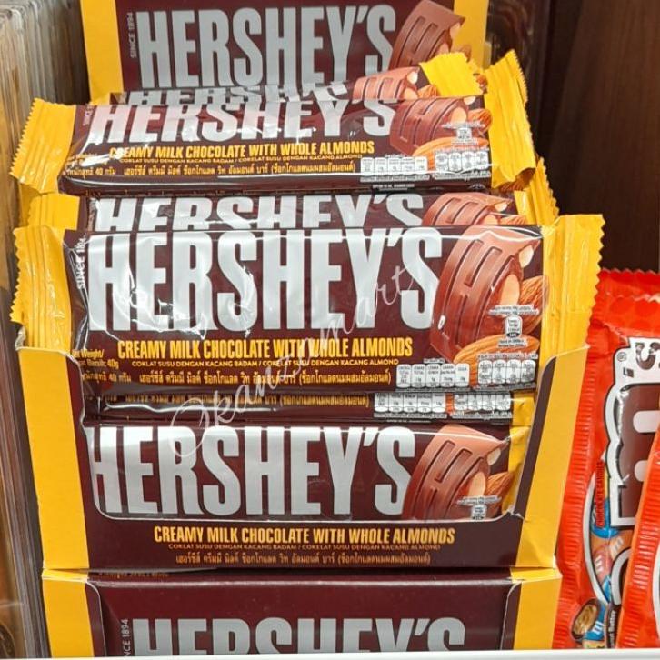 

✨10.10✨ COD Hershey's Hersheys Creamy Milk Choco Whole Almonds 40gr !!