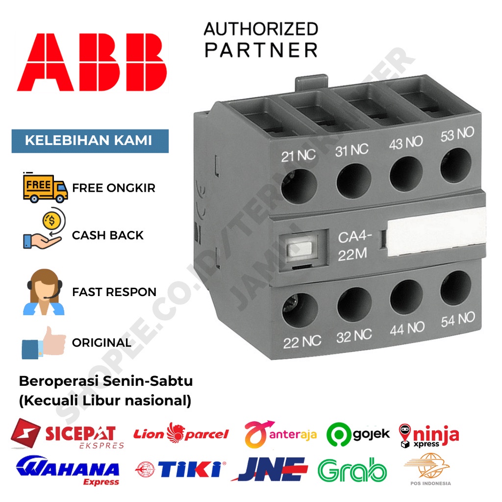 Jual ABB 1SBN010140R1122 CA4-22M Auxiliary Contact Block | Shopee Indonesia
