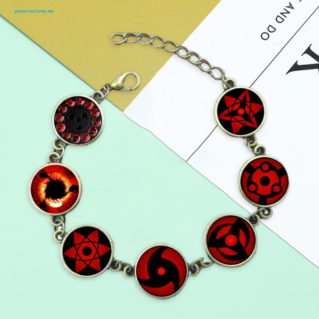 Gelang Rantai Liontin Anime Naruto Sharingan Eye Dapat Disesuaikan Untuk Cosplay