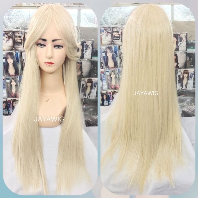 Wig Panjang Rambut Palsu Wanita Warna Blonde