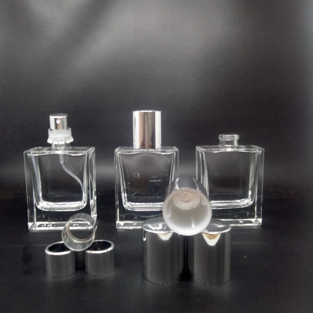 Botol Parfum V32651 easy pump silver cap 28 mm cartonan @162