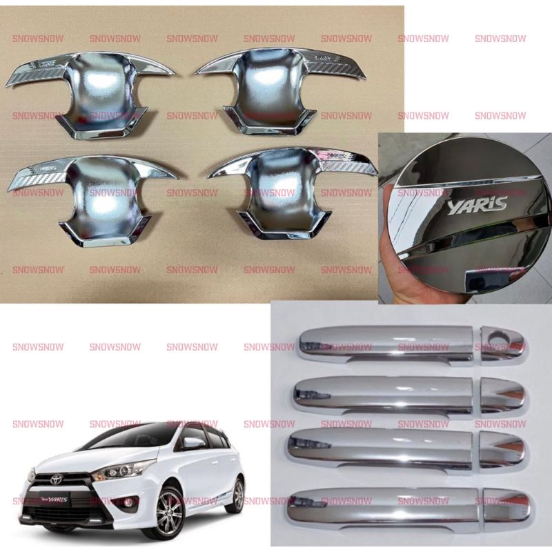 Paket Outer Handle Tank Cover Grand All New Yaris 2014 2017 Hitam Chrome