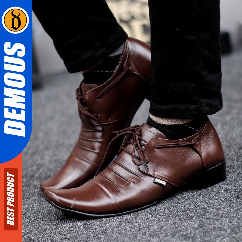 DEMOUS Phelix - Sepatu Formal Pentopel Kulit Asli Kerja Pria