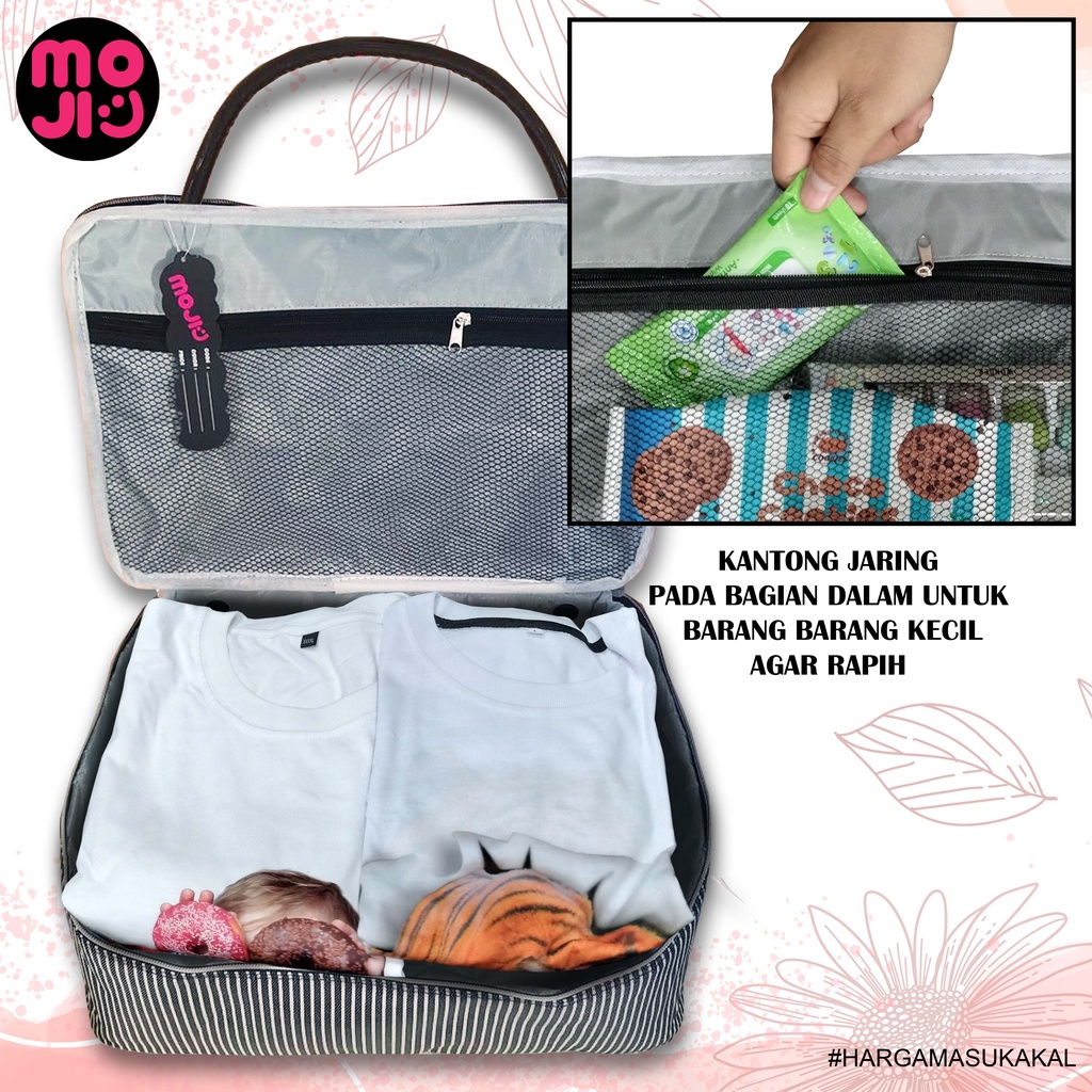 Tas Mudik Tas Travel Bag Branded - Tas Selempang Pakaian Dewasa Model Koper Besar  - MOJI