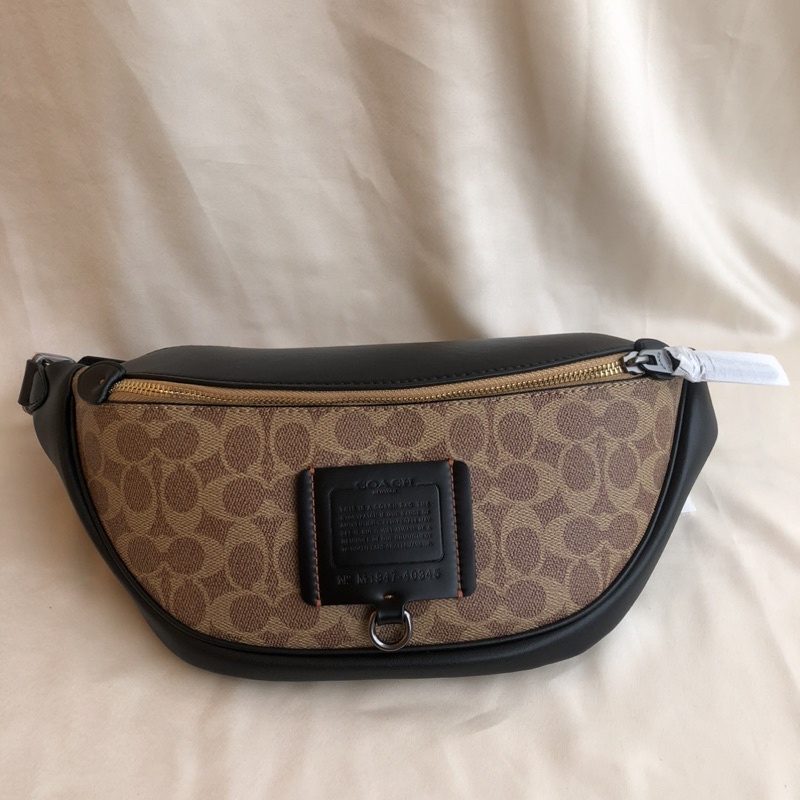 COACH WAISTBAG BLACKBOX BROWN IN SIGANTURE CANVAS