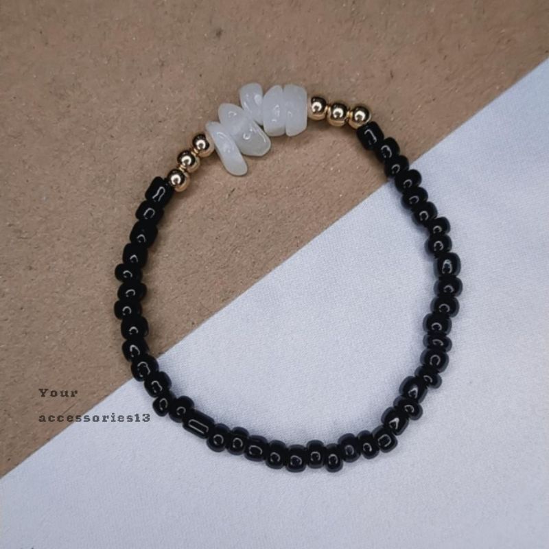 Gelang manik manik elastis || Gelang batu krikil