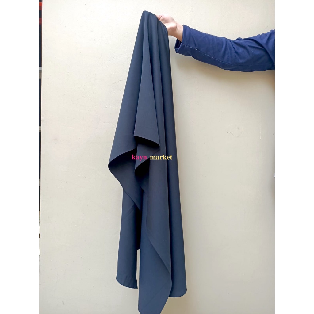1/2 Meter Kain SCUBA Premium Polos Stretch 280 gsm Navy Blue Biru Grade A Polos Meter Roll Grosir Ec