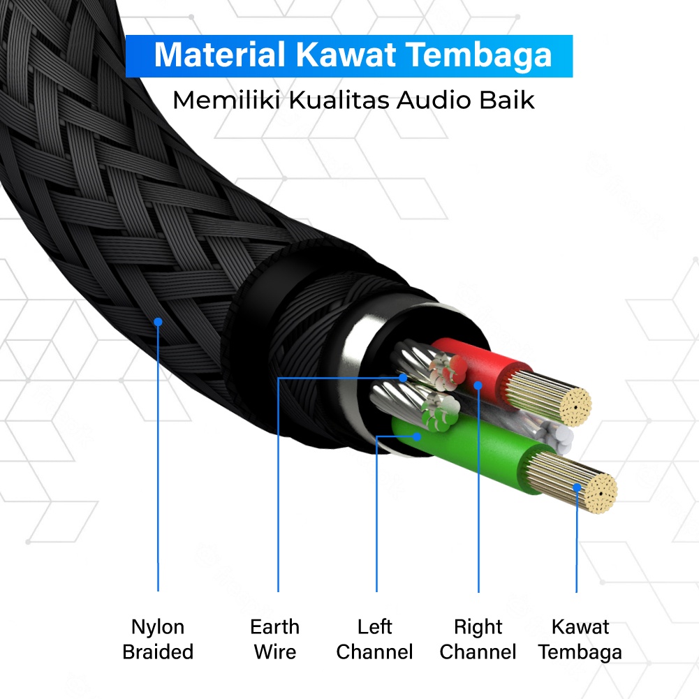 Kabel Aux Extension Audio 3.5mm Male to Female 0.5M PX CO-YP0305