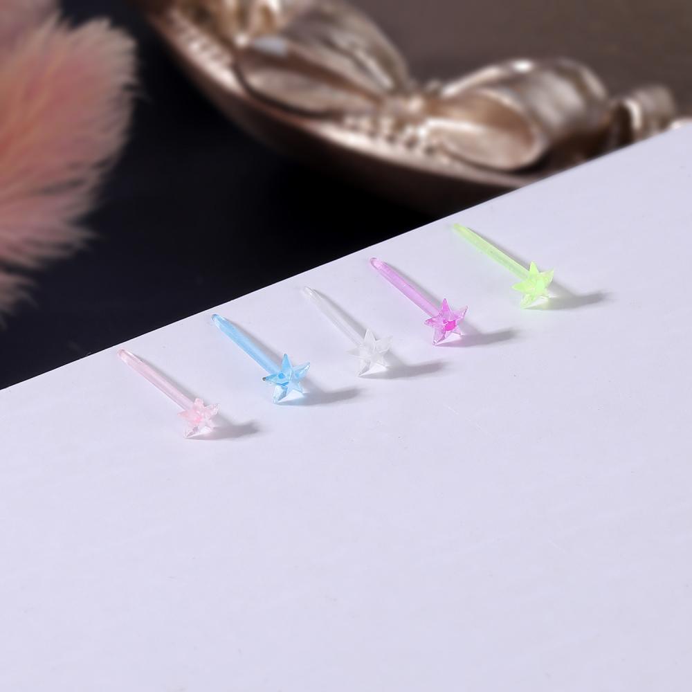 10-48pcs Anting Stud Bahan Plastik Transparan Anti Alergi