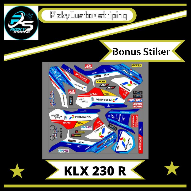 STIKER STRIPING VARIASI KLX 230 R FULL BODY# VARIASI KLX 230 MANDALIKA MOTIF#