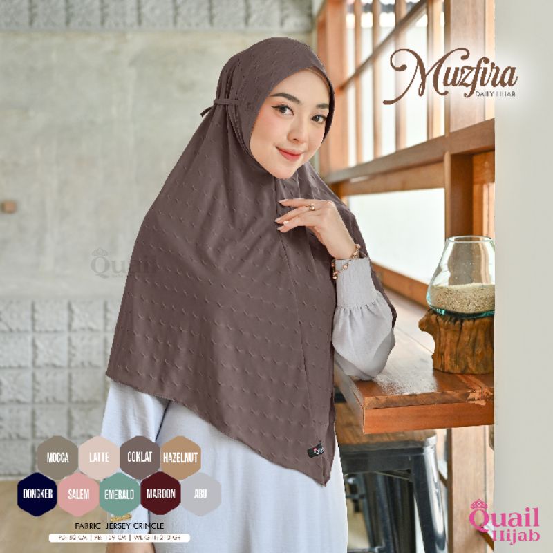 Hijab Instan Bergo Jersey Crinkle Original Jilbab Quail MUZFIRA