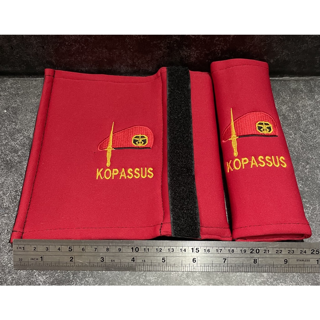 Sarung Seatbelt Kopassus (Merah) - Cover Seatbelt Kopassus