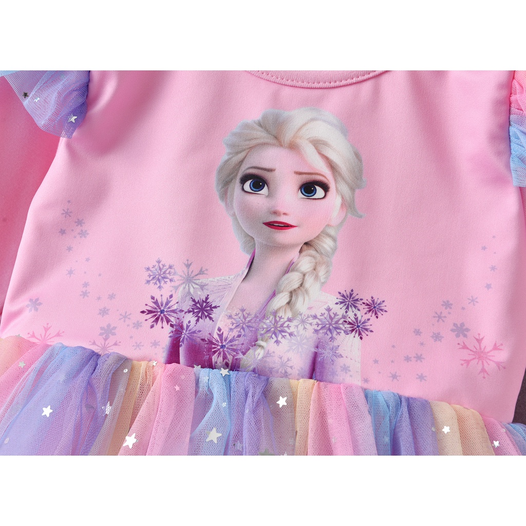 Gadis Lengan Panjang Elsa Frozen Dress Tulle Pernikahan Putri Gaun Gaun untuk Anak-anak Gaun Pesta Formal