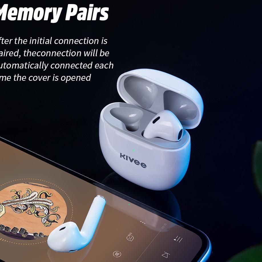 Langsung Kirim KIVEE Headset Bluetooth 5.0 TWS Earphone In Ear Headset True Wireless Stereo HIFI Swe