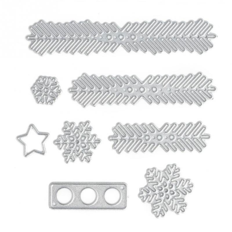 Cetakan Stensil Cutting Dies Motif Pohon Natal Bahan Metal Untuk Scrapbook / Craft DIY