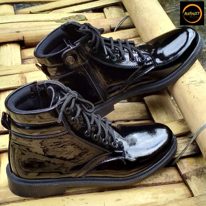 Sepatu Kilap Pantofel Resmi PDH Polri Tni Security Satpam Original Dinas Kerja Terbaru Tali ikat Azfiq27 #6