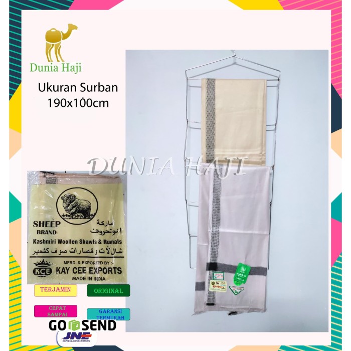 Sorban Sorban Surban Habib Khasmir Kashmiri SHeepBrand Syal panjang(P5A1) GROSIR Sorban Exclusive So
