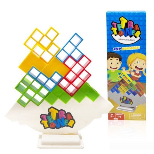 Mainan Tetris Tower/ Tetra Tower /Mainan Interaksi Anak dan Dewasa/ Balance Game
