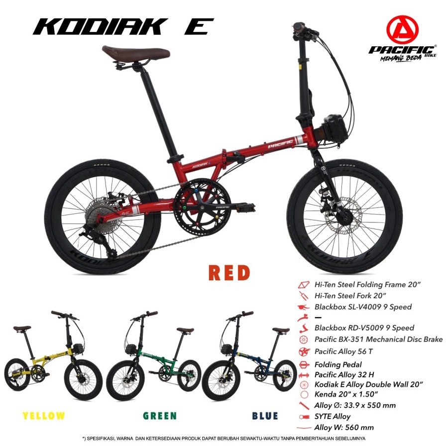 Sepeda Lipat Pacific 20 Inch Kodiak E Foolding Bike Pacific
