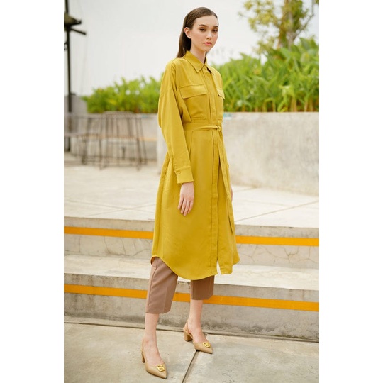 STELLA SHIRT DRESS MUSTARD - BENANG JARUM