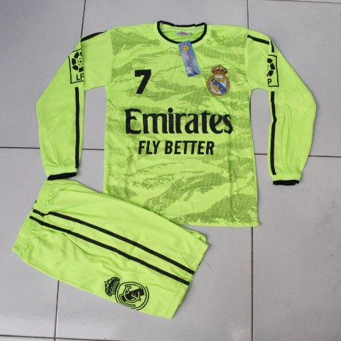 setelan baju kiper anak baju bola kiper madrid tosca