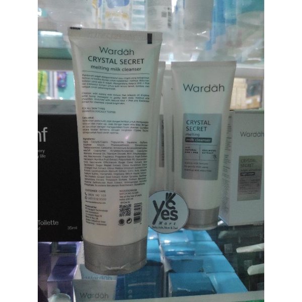 Wardah Crystal Secret Foaming Cleanser 100ml Melting Milk Sabun Cuci Muka Pembersih wajah Makeup Natural AHA + PHA Make Up