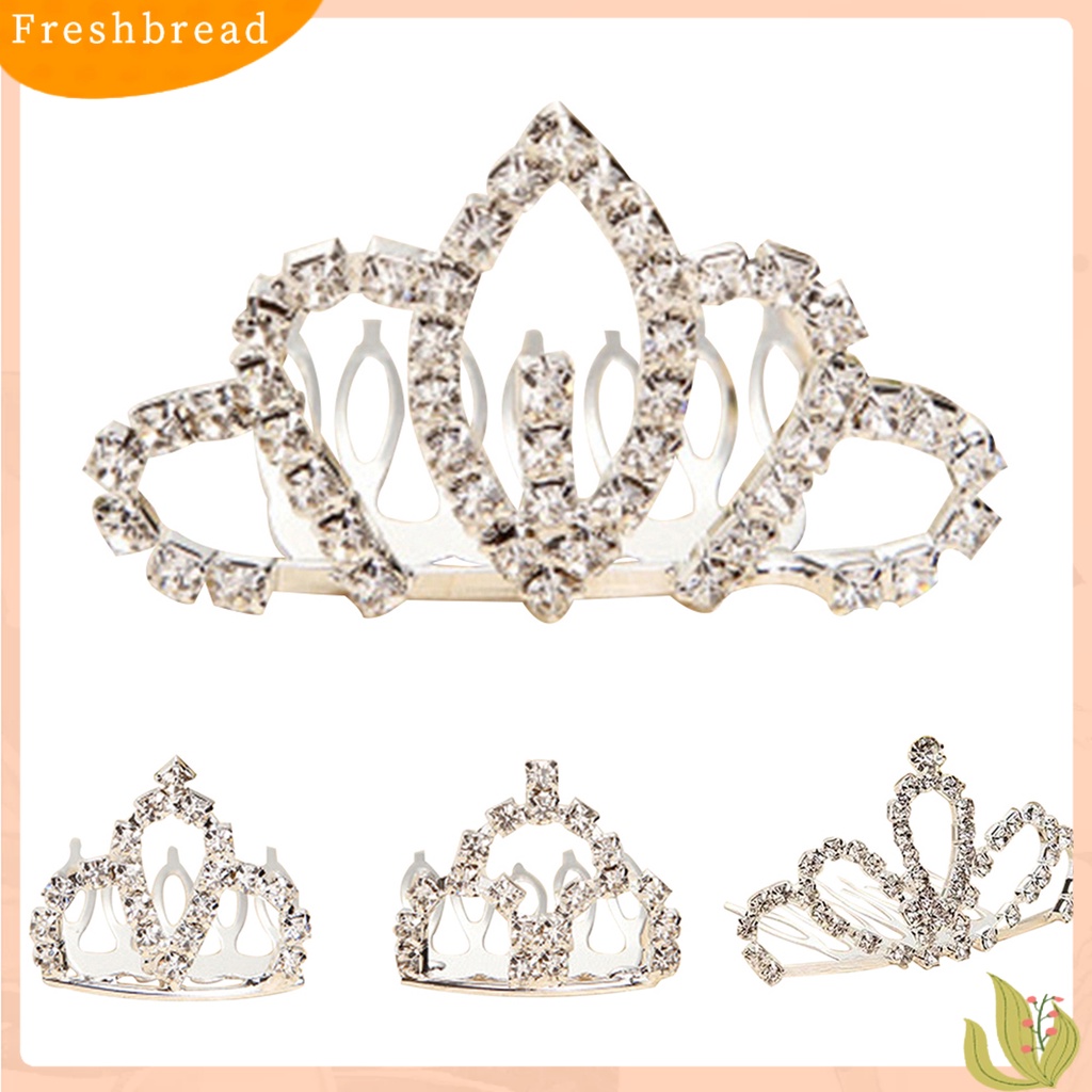 (Fresh) Jepit Rambut Model Mahkota / Tiara / Hati Dengan Berlian Imitasi Untuk Anak Perempuan