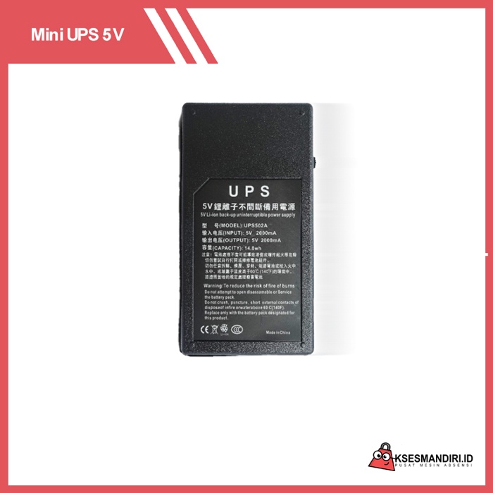 Mini UPS 5v 1a ORIGINAL Untuk Fingerprint Mesin Absensi