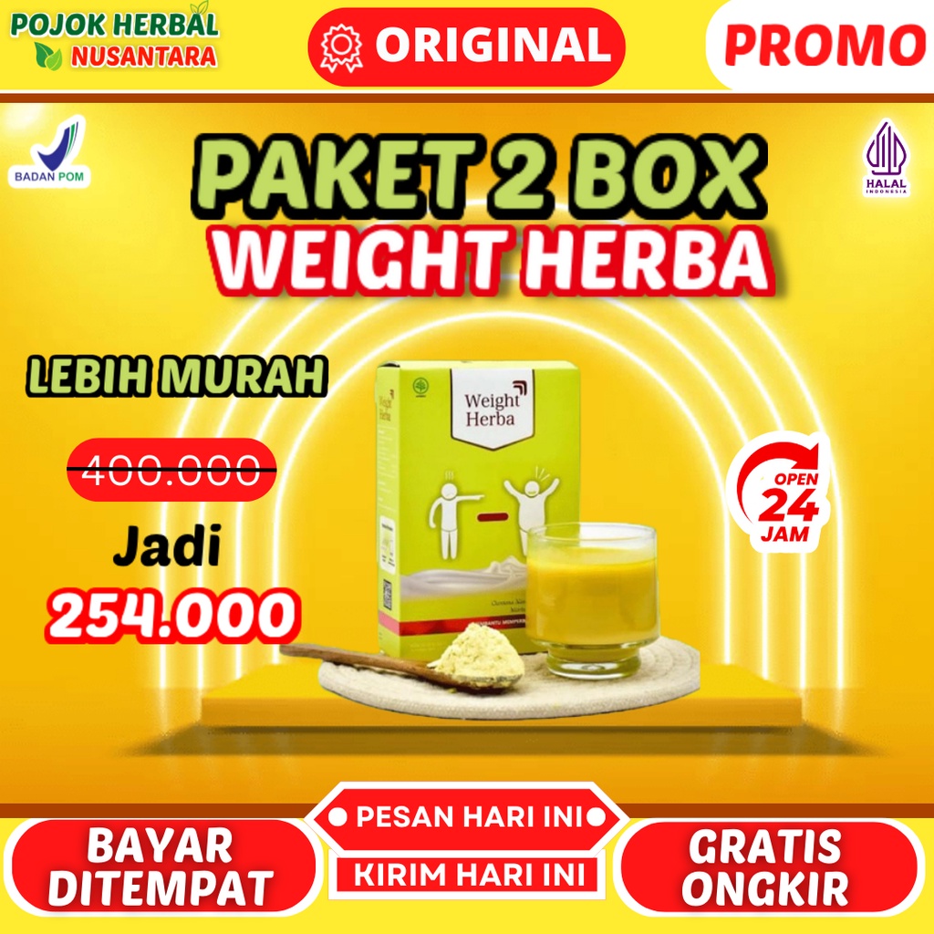 

[PAKET 2 BOX WEIGHT HERBA] Weight Herba Susu Etawa - Penggemuk Badan Tanpa Gula & Tanpa Olahraga Perlancar Saluran Pencernaan & Tingkatkan Nafsu Makan-weight herba-weight herba original