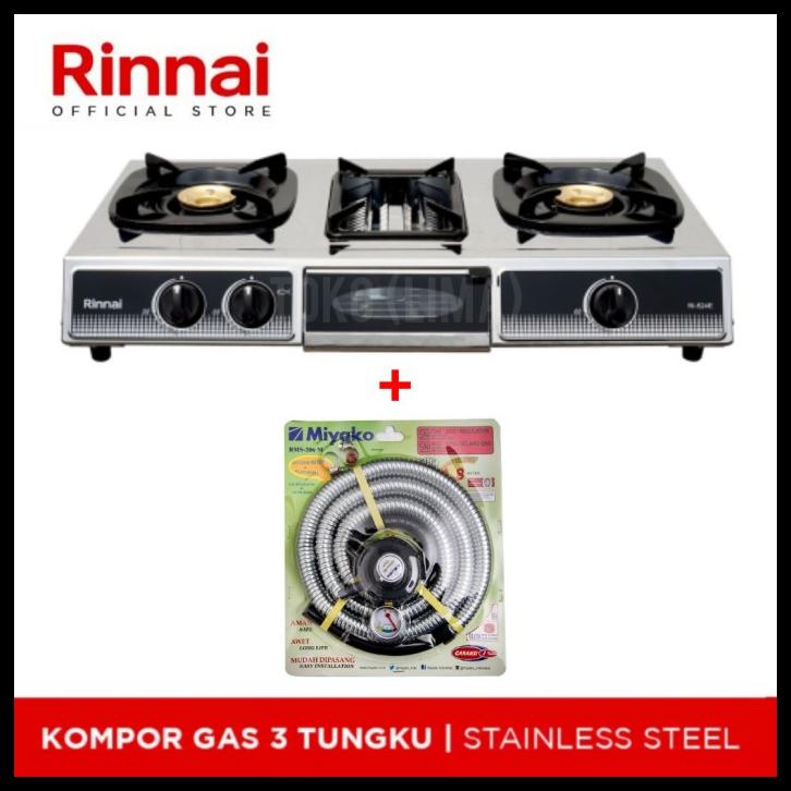 Kompor Gas 3 Tungku Rinnai Ri 524 E Kompor Panggangan Rinnai 524 Grill