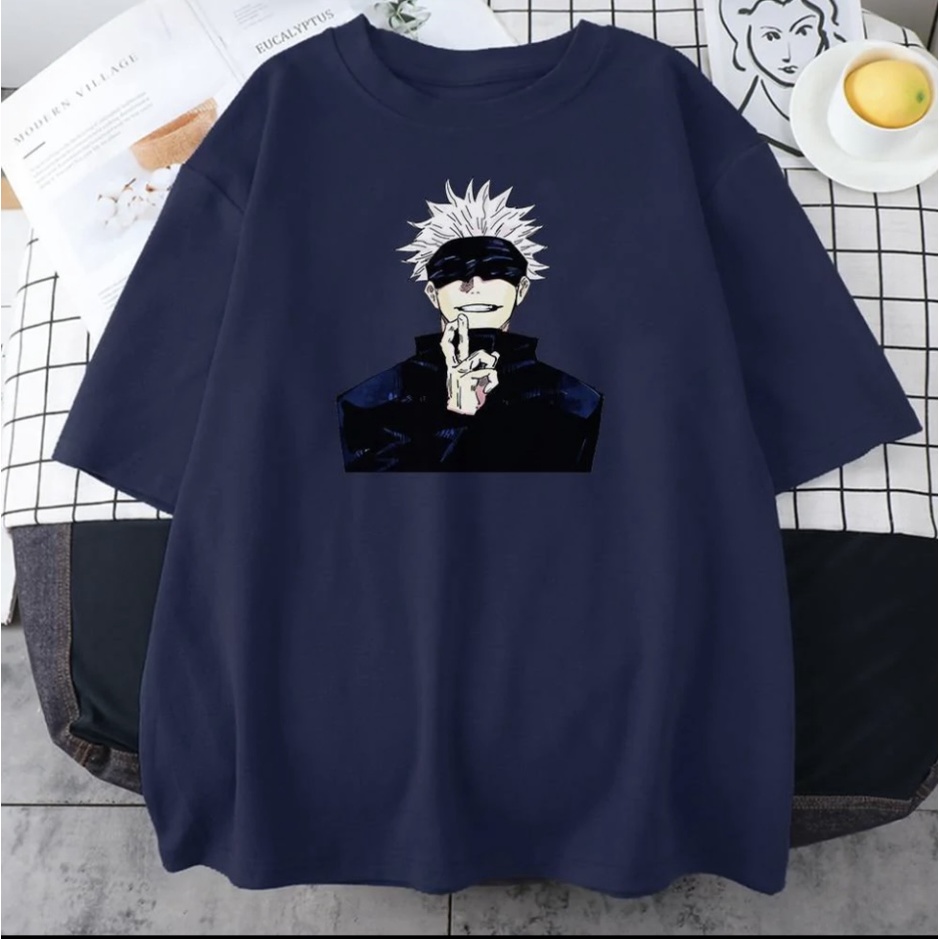 BRIGO Kaos Oversize Satoru Gojo II Kaos Oversize Print DTF II Kaos Jumbo Size Pria &amp; Wanita