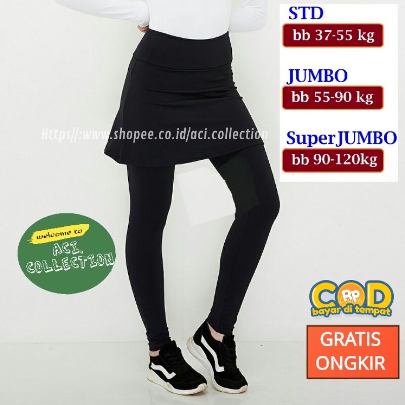 Legging Rok Sport Olahraga Wanita Ukuran M - XXXL / Celana Legging Olahraga