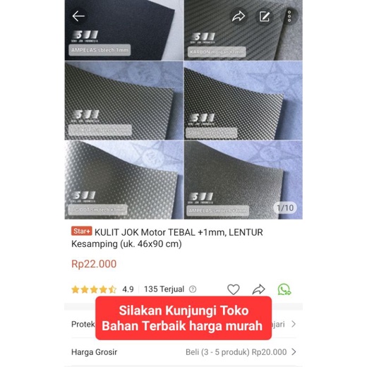 Kulit Jok Motor POLOS MURAH (46x91 cm) - HARGA GROSIR