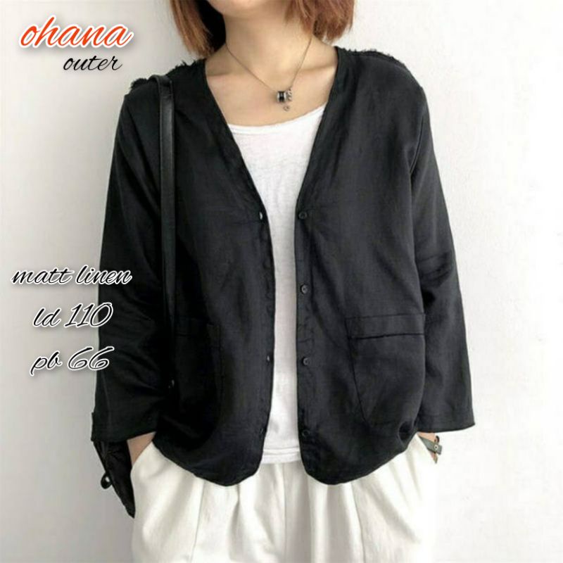 Ohana outer korea bahan linen ld 110