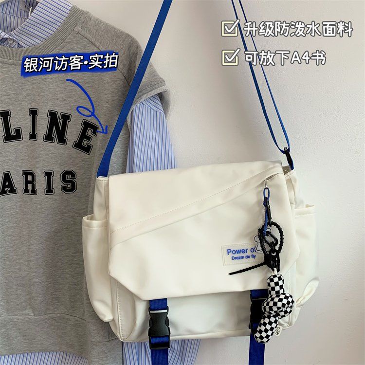 ☇⊕Trendi In Tooling Style Messenger Bag Pria Jepang Liar Kapasitas Besar Satu Bahu Messenger Tas Siswa Kelas Tas Wanita