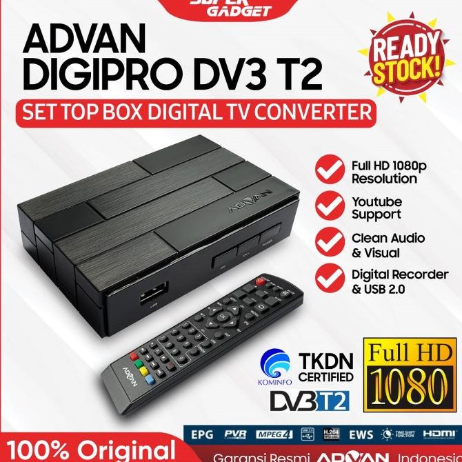 Set Top Box Advan DV3 T2 Digipro STB Antena TV Digital Wifi
