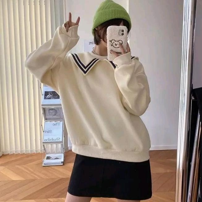 Special Price PULMA TOP CREWNECK KERAH OVERSIZE SWEATER WANITA TERBARU