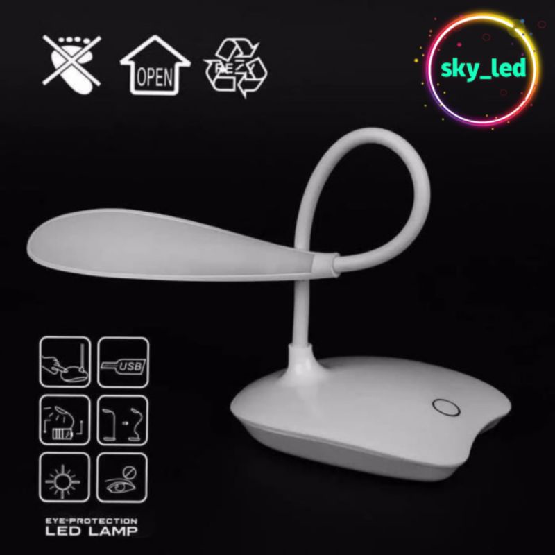 Lampu LED Meja Belajar/Lampu Baca White Portable