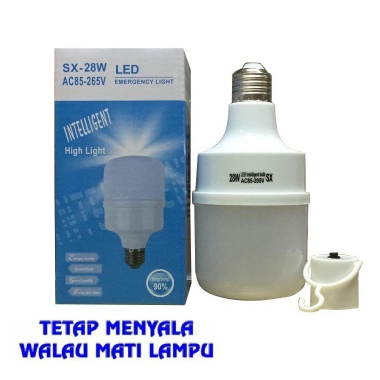 Bohlam Emergency SX-28W Lampu Sentuh LED 28 Watt Darurat Disentuh Nyala Lamp Putih White 28Watt